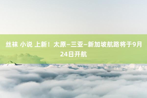 丝袜 小说 上新！太原—三亚—新加坡航路将于9月24日开航