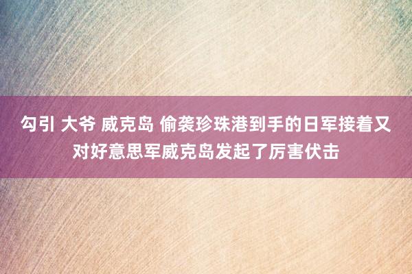 勾引 大爷 威克岛 偷袭珍珠港到手的日军接着又对好意思军威克岛发起了厉害伏击