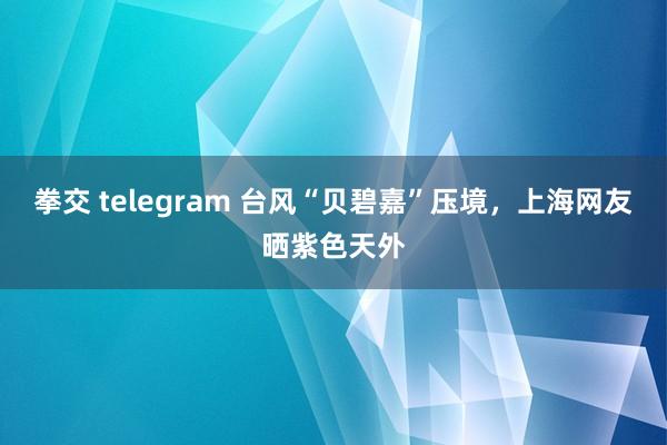 拳交 telegram 台风“贝碧嘉”压境，上海网友晒紫色天外