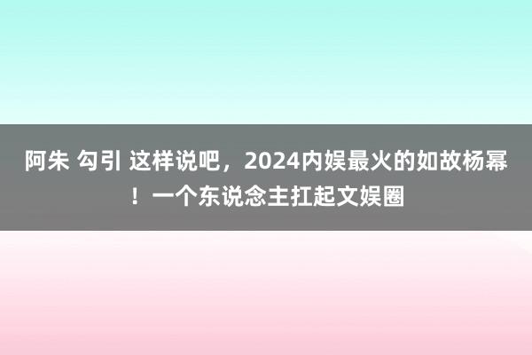 阿朱 勾引 这样说吧，2024内娱最火的如故杨幂！一个东说念主扛起文娱圈