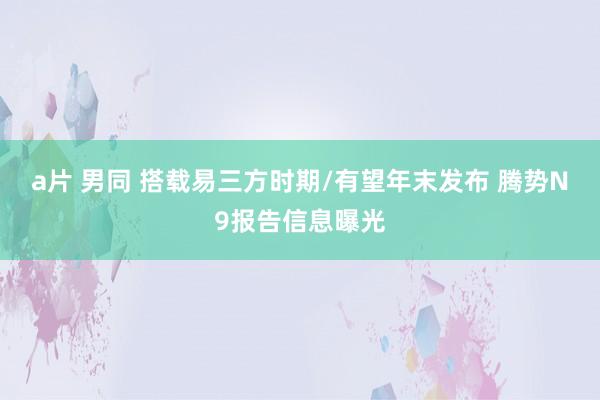 a片 男同 搭载易三方时期/有望年末发布 腾势N9报告信息曝光