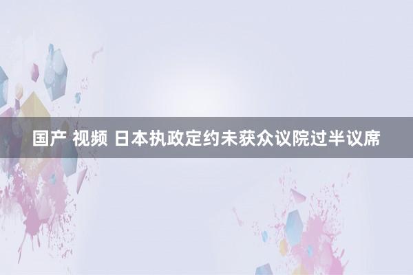 国产 视频 日本执政定约未获众议院过半议席