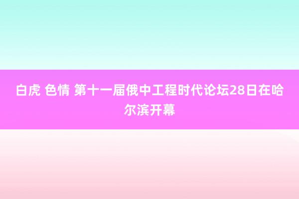 白虎 色情 第十一届俄中工程时代论坛28日在哈尔滨开幕