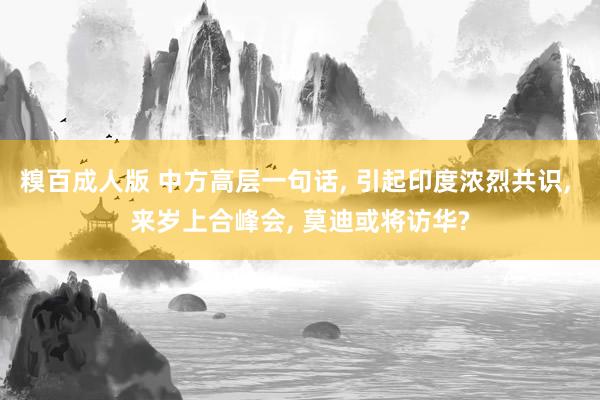 糗百成人版 中方高层一句话， 引起印度浓烈共识， 来岁上合峰会， 莫迪或将访华?