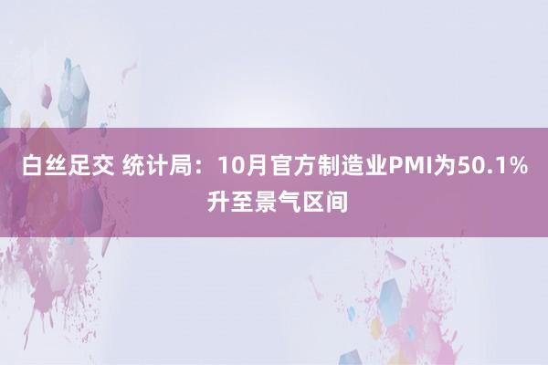 白丝足交 统计局：10月官方制造业PMI为50.1% 升至景气区间