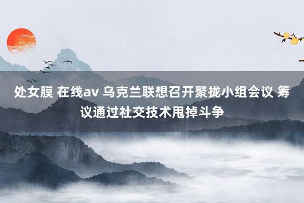 处女膜 在线av 乌克兰联想召开聚拢小组会议 筹议通过社交技术甩掉斗争