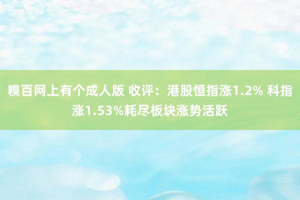 糗百网上有个成人版 收评：港股恒指涨1.2% 科指涨1.53%耗尽板块涨势活跃