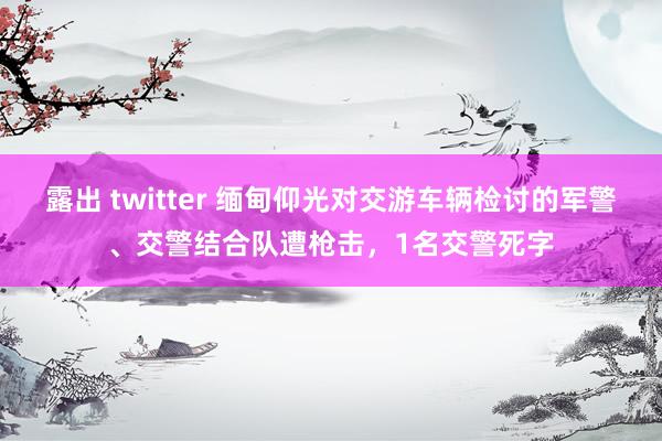 露出 twitter 缅甸仰光对交游车辆检讨的军警、交警结合队遭枪击，1名交警死字