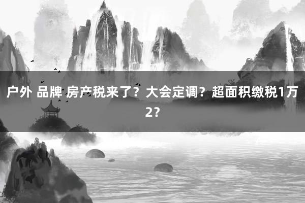 户外 品牌 房产税来了？大会定调？超面积缴税1万2？